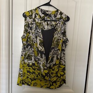 Alani Floral Sleeveless Top - Gray and Yellow